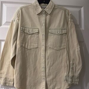 All Saints Harper oversized bleached denim shirt. BNWT XS-S